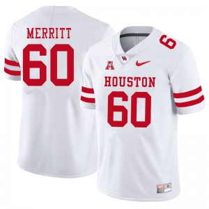 Men's Houston Cougars Brian Merritt #60 White College Jerseys 804065-458