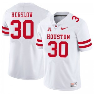 Men Houston Cougars Jake Herslow #30 College White Jerseys 146700-239