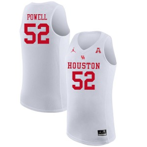 Men's Houston Cougars Kiyron Powell #52 White College Jerseys 972212-707