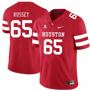 Men Houston Cougars Kody Russey #65 Red University Jerseys 674009-492