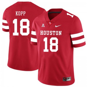 Mens Houston Cougars Maddox Kopp #18 Official Red Jerseys 171016-320