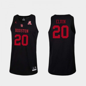 Mens Houston Cougars Ryan Elvin #20 Black Stitched Jersey 619933-460