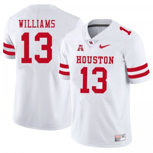Men Houston Cougars Sedrick Williams #13 White University Jerseys 377190-924