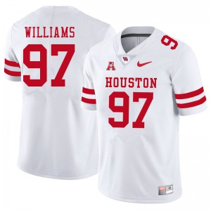 Men's Houston Cougars Tre Williams #97 Player White Jersey 510895-410