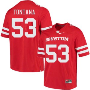 Men Houston Cougars Alex Fontana #53 Red Official Jerseys 804316-651