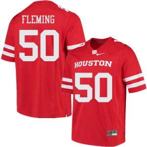 Men's Houston Cougars Aymiel Fleming #50 Red Player Jerseys 586372-184