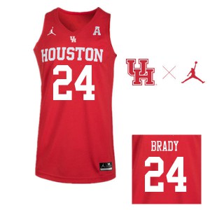 Mens Houston Cougars Breaon Brady #24 Jordan Brand Red Stitched Jersey 471549-670