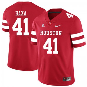 Men's Houston Cougars Bubba Baxa #41 College Red Jerseys 367897-492