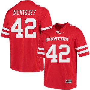 Mens Houston Cougars Caden Novikoff #42 NCAA Red Jersey 502275-559