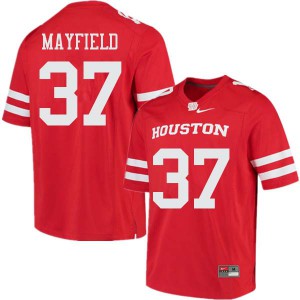 Men Houston Cougars Caemen Mayfield #37 Red Embroidery Jerseys 610639-490
