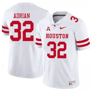 Mens Houston Cougars Canen Adrian #32 Stitch White Jerseys 159302-897