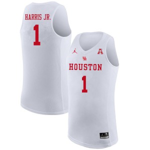 Men's Houston Cougars Chris Harris Jr. #1 White Jordan Brand Stitched Jerseys 675574-492