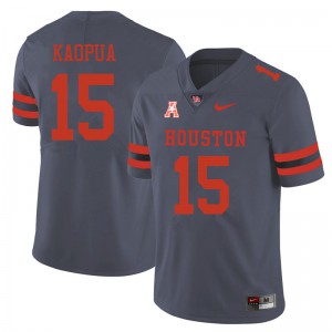 Men's Houston Cougars Christian Kaopua #15 Stitched Gray Jerseys 317977-312