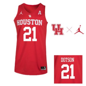 Men's Houston Cougars Damyean Dotson #21 Jordan Brand University Red Jerseys 990822-610