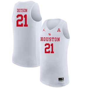 Mens Houston Cougars Damyean Dotson #21 Jordan Brand White Alumni Jerseys 982565-411