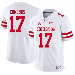 Men's Houston Cougars Darius Edmonds #17 Football White Jersey 845445-143