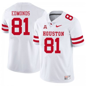 Men Houston Cougars Darius Edmonds #81 White Stitched Jerseys 583969-328