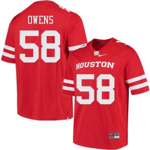 Men Houston Cougars Darrion Owens #58 Red Official Jerseys 283929-833