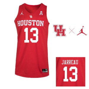 Men's Houston Cougars DeJon Jarreau #13 Red Jordan Brand Stitched Jerseys 618097-731