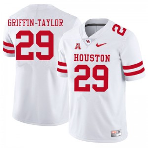Mens Houston Cougars Demarcus Griffin-Taylor #29 White Stitched Jersey 273560-270
