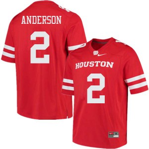 Men's Houston Cougars Deontay Anderson #2 Stitch Red Jersey 833395-257