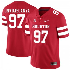 Mens Houston Cougars Ike Onwuasoanya #97 College Red Jerseys 832075-757