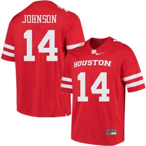 Men Houston Cougars Isaiah Johnson #14 Official Red Jersey 937777-795
