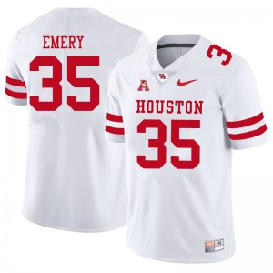 Men's Houston Cougars Jalen Emery #35 White Embroidery Jersey 831601-395