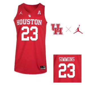 Men Houston Cougars Jonathon Simmons #23 Stitched Red Jordan Brand Jerseys 353445-960