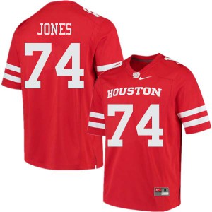 Men's Houston Cougars Josh Jones #74 Stitch Red Jerseys 927565-749