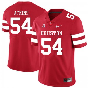 Men's Houston Cougars Joshua Atkins #54 Player Red Jerseys 532319-444