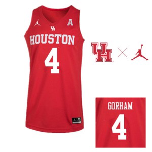 Men's Houston Cougars Justin Gorham #4 Red Jordan Brand NCAA Jersey 410985-549