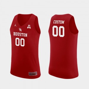 Men's Houston Cougars Custom #00 Red Alumni Jerseys 391451-268