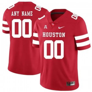 Mens Houston Cougars Custom #00 Embroidery Red Jersey 919943-292