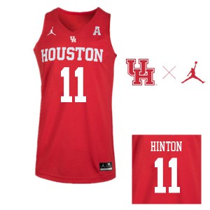 Men's Houston Cougars Nate Hinton #11 Red Alumni Jordan Brand Jerseys 581049-822
