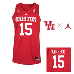 Mens Houston Cougars Neil VanBeck #15 Red Jordan Brand Official Jerseys 547352-445