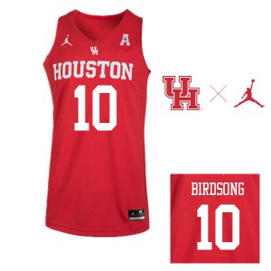 Men Houston Cougars Otis Birdsong #10 Red Alumni Jordan Brand Jersey 811686-916