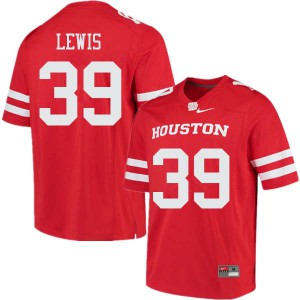 Men's Houston Cougars Shaun Lewis #39 Red College Jersey 962010-700