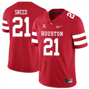 Men's Houston Cougars Stacy Sneed #21 Red Official Jerseys 906111-566
