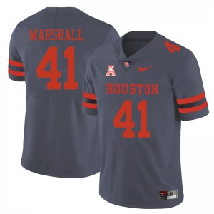 Mens Houston Cougars T.J. Marshall #41 Gray Player Jersey 532853-861