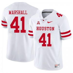 Men Houston Cougars T.J. Marshall #41 Embroidery White Jersey 857046-495
