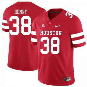Men's Houston Cougars Ta'Zhawn Henry #38 Red Stitch Jerseys 242522-488