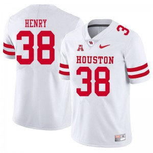 Men Houston Cougars Ta'Zhawn Henry #38 Stitched White Jerseys 747214-153