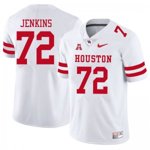 Men Houston Cougars Tank Jenkins #72 High School White Jerseys 651708-402