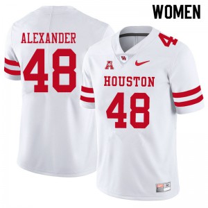 Womens Houston Cougars Bo Alexander #48 White High School Jerseys 973482-979
