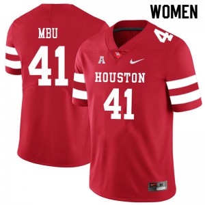 Women Houston Cougars Bradley Mbu #41 Alumni Red Jerseys 999578-539