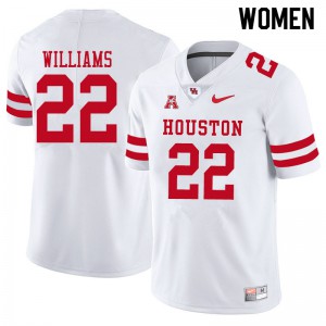 Women's Houston Cougars Damarion Williams #22 Embroidery White Jersey 814485-963