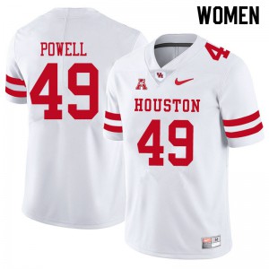 Women's Houston Cougars Keandre Powell #49 NCAA White Jerseys 649072-251