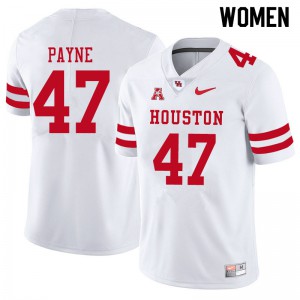Women's Houston Cougars Taures Payne #47 White Football Jersey 545096-423