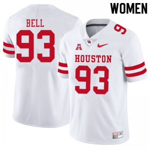Women's Houston Cougars Atlias Bell #93 College White Jerseys 236424-785